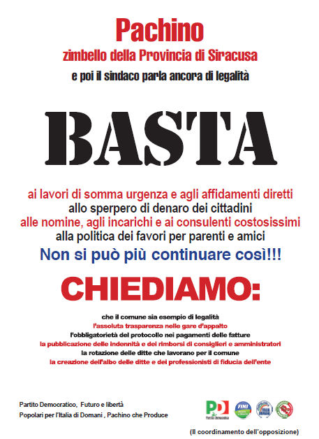 PD: Il Comune di Pachino oggetto di scherno e ridicolo. Basta!